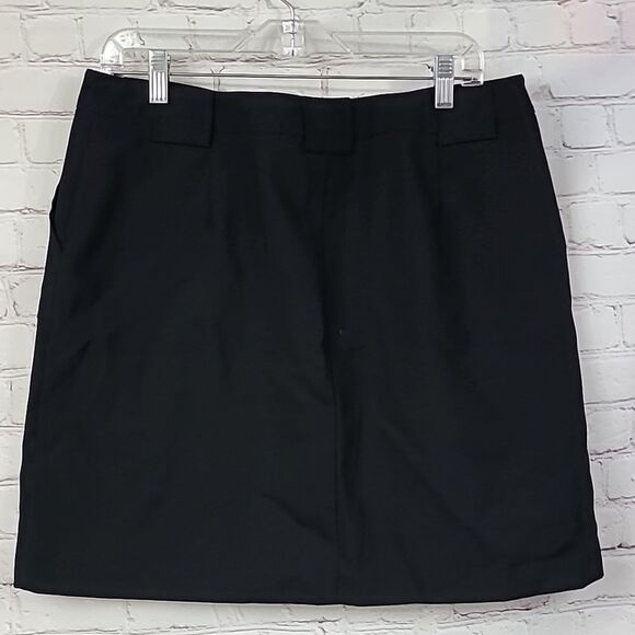 NWT New York & Company Solid Black Skirt Pockets Belt Loops A-Line Mini Uniform - Picture 6 of 7